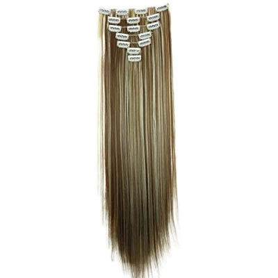 Afbeelding van PRETTYSHOPCE19 haarverlenging, XL, 60 cm, 7 stuks, haarverlengingen, bruin, blond, cm