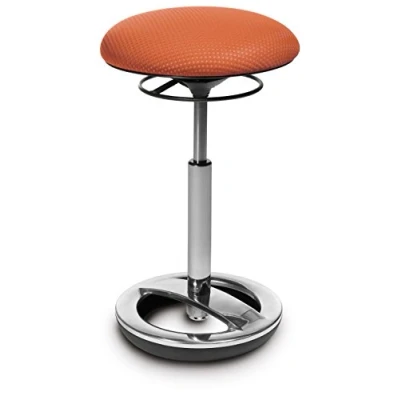 Afbeelding van Topstar SU59BR4 Sitness High Bob Ergonomische vloerhulp werkkruk voetensteun aluminium gepolijst zithoogte 49 70 cm stoffen bekleding oranje