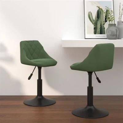 Image de vidaXL Chaises pivotantes à manger lot de 2 vert foncé velours335330