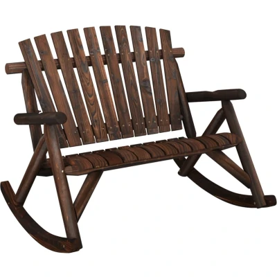 Afbeelding van Salontafel 90X50X41 Cm Massief Vurenhout Donkerbruin / Tweezitsbank