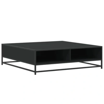 Image de vidaXL Table basse noir 100x100x30 cm bois d&#039;ingénierie et métal848774