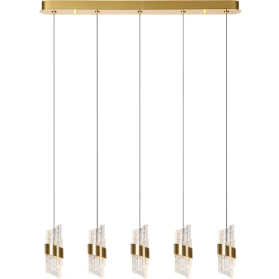 Afbeelding van Lucide KLIGANDE Hanglamp LED Dimb. 5x7,8W 2700K Mat Goud / Messing