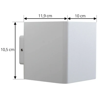 Afbeelding van LED buiten wandlamp Aaron, wit, aluminium, omhoog/omlaag