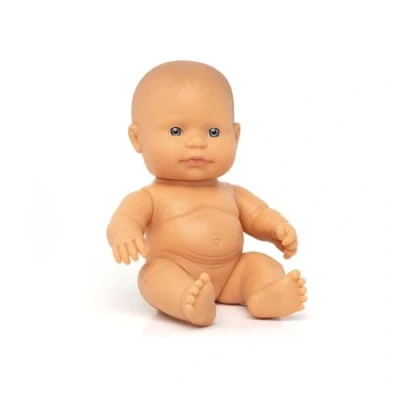 Afbeelding van Miniland Miniland31142 21 cm europees klein meisje zonder ondergoed in tas