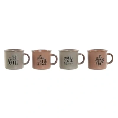 Afbeelding van Set van koffiekopjes Home ESPRIT Blauw Roze Keramiek 4 Onderdelen 180 ml