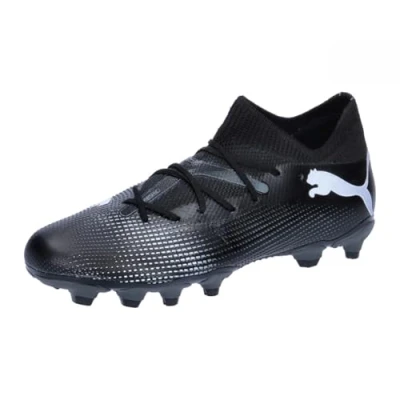 Afbeelding van Puma Future 7 Match FG/AG JR Unisex Voetbalschoenen met kunststof noppen voor kinderen, Maat: 32.5, Black/white Textiel/ synthetisch
