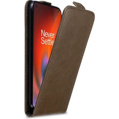 Afbeelding van Cadorabo Hoesje geschikt voor OnePlus Nord 2 5G in KOFFIE BRUIN Beschermhoes flip design Case Cover met magnetische sluiting