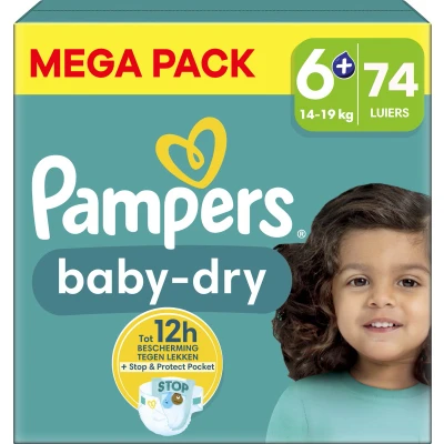 Afbeelding van Pampers Baby Dry Maat 6 Mega Pack 74 luiers