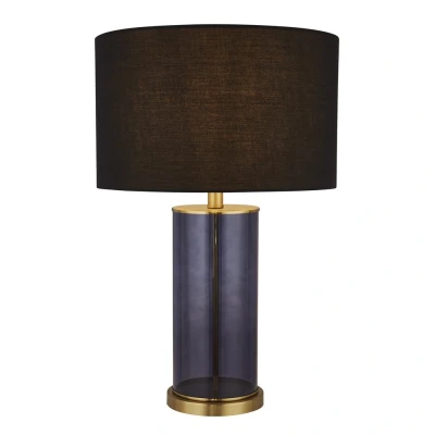 Afbeelding van Searchlight Liberty Tafellamp Ø 38 X 53 Cm Blauw, Messing En Zwart