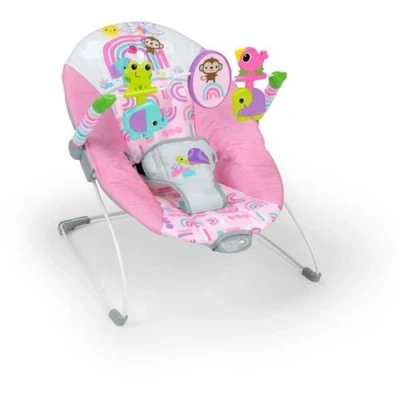 Image de Bright Starts Transat Pink Paradise, Vibrations Apaisantes, Jouets Interactifs, Des La Naissance