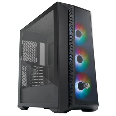 Image de Cooler Master MasterBox 520 MESH Mid tower ATX étendu panneau latéral fenêtré (verre trempé) pas d&#039;alimentation (ATX) noir USB/Audio