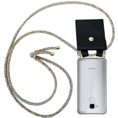 Afbeelding van Cadorabo Hoesje geschikt voor Honor 5C in REGENBOOG Silicone Mobiele telefoon ketting beschermhoes met gouden ringen, koordriem en afneembare etui