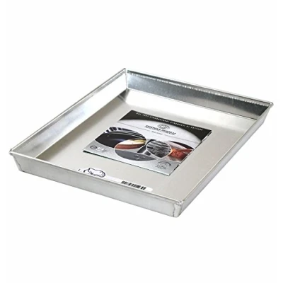 Afbeelding van Pentole Agnelli Bakken en pizza Rechthoekige bakplaat van aluminiumlegering 3003 met zoom, grijs, 65 x 45 3 cm