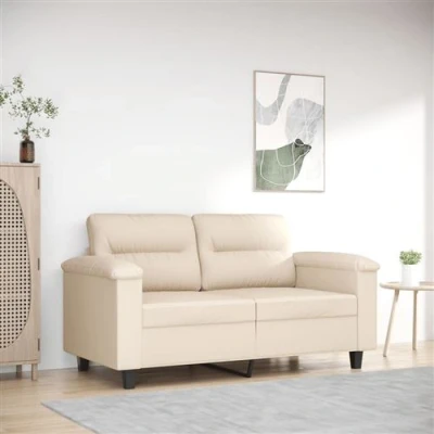 Afbeelding van Tweezitsbank 120 cm microvezelstof beige