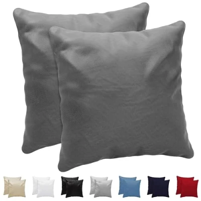 Afbeelding van Dreamzie kussensloop 65 x cm (set van 2) 100% jersey katoen 150 g/m² Antraciet Voor kussen Resistent en hypoallergeen