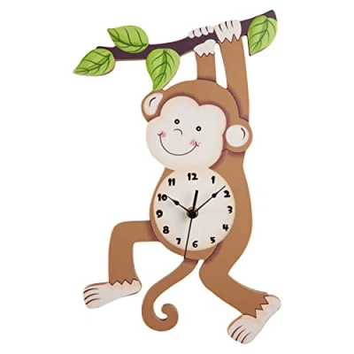 Afbeelding van Teamson Kids Wandklok Voor Kinder Kinderslaapkamer Accessoires Safari Aap Ontwerp