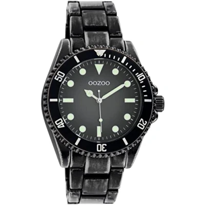 Afbeelding van OOZOO Timpieces zwarte horloge met roestvrijstalen armband C11014