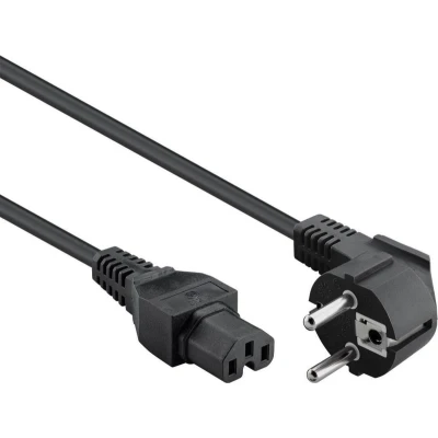 Afbeelding van Schuko naar C15 apparaatsnoer 1 meter Zwart Allteq