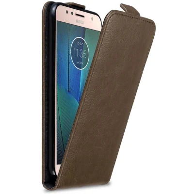 Afbeelding van Cadorabo Hoesje geschikt voor Motorola MOTO G5S PLUS in KOFFIE BRUIN Beschermhoes flip design Case Cover met magnetische sluiting