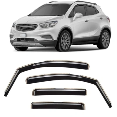 Afbeelding van Clim Art Set van 4 autodeflectoren voor/compatibel met Opel Mokka 2012 2019 luchtdeflector, deflector voor auto, insteekbaar