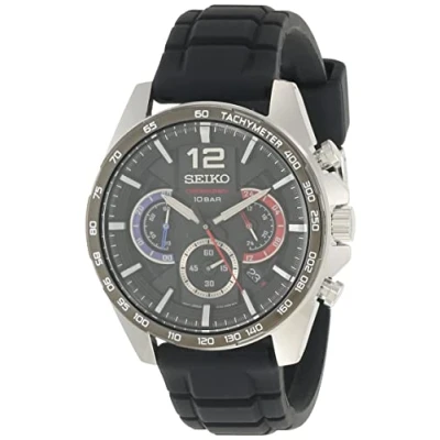 Afbeelding van Seiko Herenhorloge kwarts roestvrij staal met siliconen band SSB347P1, zilver, Eén maat, Riem
