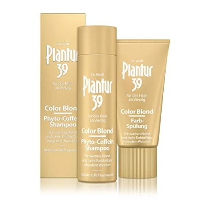 Afbeelding van Plantur 39 Color blond Phyto Coffane Shampoo 250 ml + Conditioner 150 voor warm bij elke wasbeurt tegen menopausale haaruitval