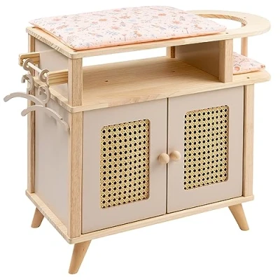 Afbeelding van howa Houten Poppen Commode &quot;miniflowers&quot; met Poppenzitje, Kussen, Hangertje, Kast 2760