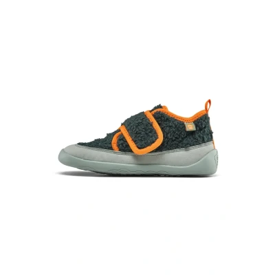 Afbeelding van Affenzahn Chaussons en polaire végétalien avec fermeture Velcro, antidérapants, flexibles, légers pour maternelle et crèche, taille 21 32, Lapin pétrole, 25 EU