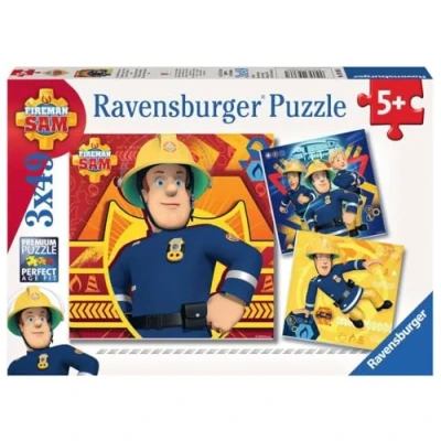 Image de Puzzle 3x49 pièces En danger, appelez Sam ! le pompier Ravensburger