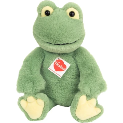 Afbeelding van Hermann Teddy Knuffeldier Kikker zachte pluche stof premium knuffels groen 32 cm