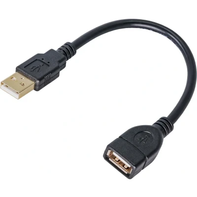Afbeelding van Akyga USB kabel A stekker, bus 0.15 m Zwart AK 23