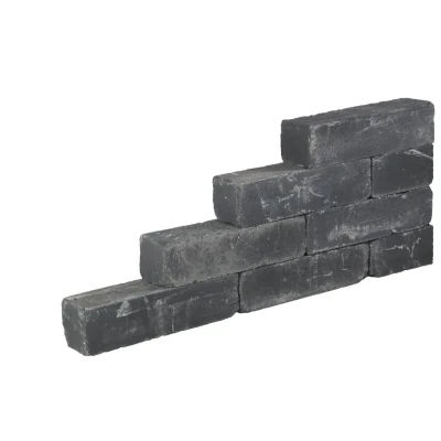 Afbeelding van Stapelblok getrommeld Blockstone Black 15x15x45cm