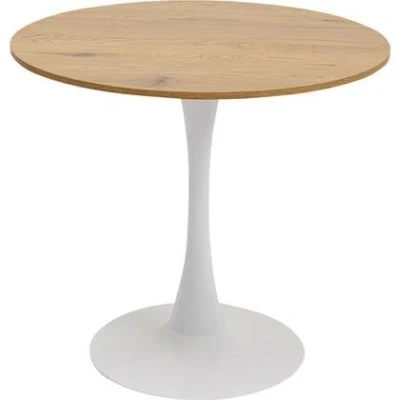 Afbeelding van Eettafel Schickeria Oak Print White Ø80cm