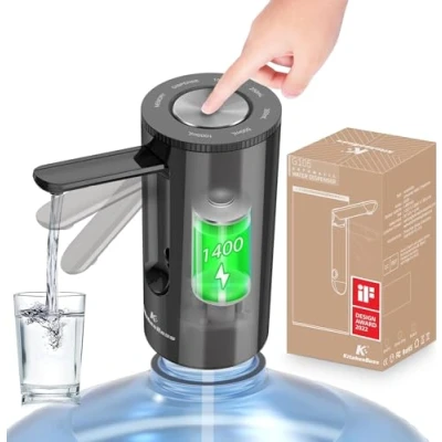 Afbeelding van KitchenBoss Waterfles Pomp Flessen Waterdispenser: USB lader Elektrische Waterdispenser 1 5 gallon