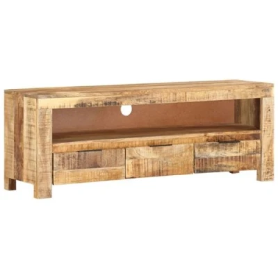 Afbeelding van Tv meubel 110x30x40 cm ruw mangohout
