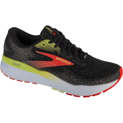 Afbeelding van Brooks Ghost 16 GTX Hardloopschoenen neutraal, Heren, Maat: 44, Black mandarin red green Textiel