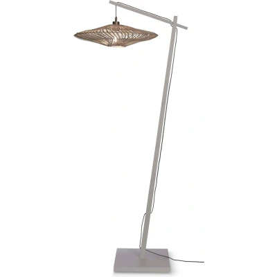 Afbeelding van GOOD&amp;MOJO Vloerlamp Zanzibar Bamboe/Rotan Wit 73x55x176cm