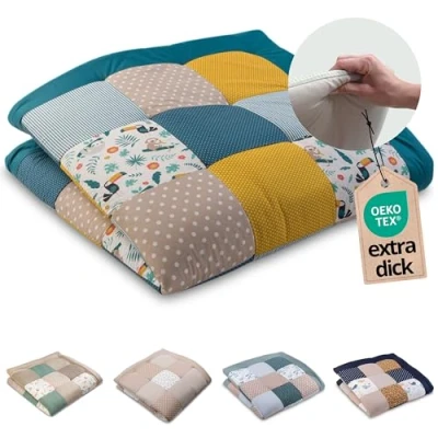 Afbeelding van ULLENBOOM Kruipmat voor baby&#039;s, 140 x cm, 100% Oeko Tex materialen, gemaakt in de EU, dik en zacht, junglepatroon, ideaal als babydeken, kruipdeken speeldeken