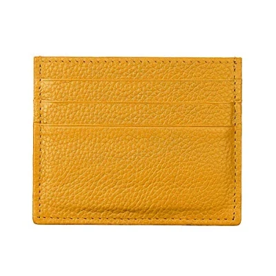 Afbeelding van Hibate Lederen mini creditcardhouder, RFID blokkering, voor dames en heren, kaarthouder, portemonnee, Geel., Creditcardhouder