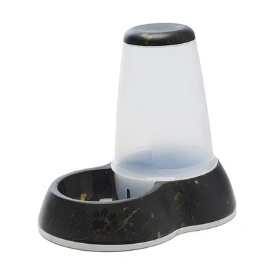 Afbeelding van Savic drinkbak loop marble zwart / goud 32,5x22x29 cm 3 ltr