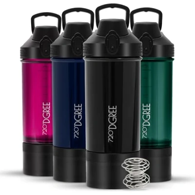 Afbeelding van Fitnesstracker ubershaker 550 ml premium eiwitshaker met poedervak lekvrij, BPA vrij schudbeker, mengbeker voor romige eiwitshakes, gym, workout, voeding