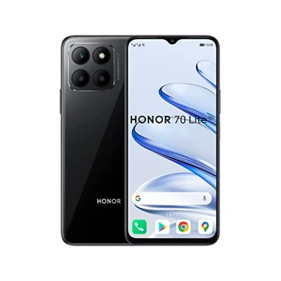 Image de Honor 70 Lite 5G smartphone double SIM RAM 4 Go / Mémoire interne 128 Écran LCD 6.5&quot; 1600 x 720 pixels (90 Hz) 3 caméras arrière 50 MP, 2 MP front camera 8 noir minuit