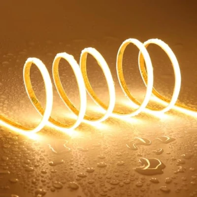 Afbeelding van TOPAI COB LED strip, warm wit, 3000 K, waterdicht, smal, 5 mm breed, 24 V, m, buiten, 400 leds/m, CRI&gt; 93 flexibele op maat te snijden, voor keuken, slaapkamer, verlichting