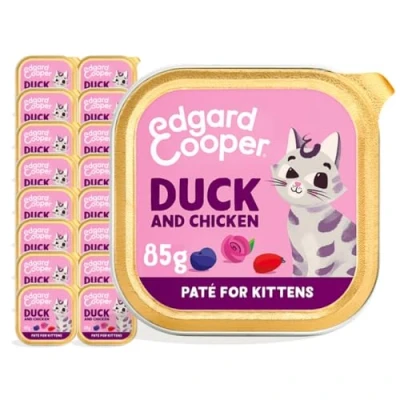Afbeelding van 16x Edgard &amp; Cooper Kattenvoer Kitten Pate Eend Kip 85 gr