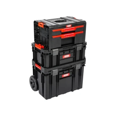 Afbeelding van AusQ Brick gereedschapswagen maat XL, werkplaatswagen met veel toebehoren (b x d h) in cm: 53 38 98 cm. De veelzijdige, particuliere en commerciële mobiele telefoon (set 8)