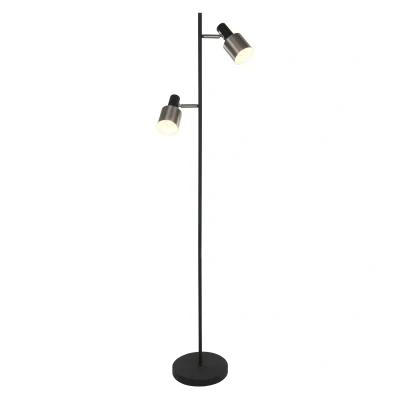 Afbeelding van Vloerlamp met 2 verstelbare lichtpunten dubbele aan/uit knop