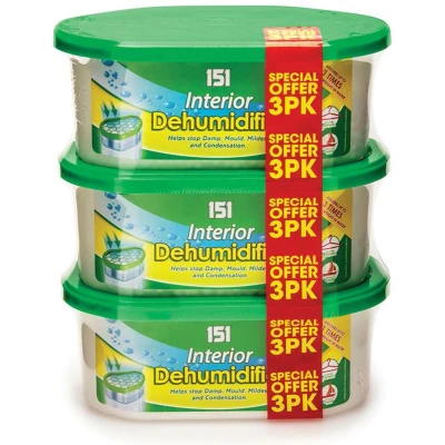 Afbeelding van 151 Luchtontvochtiger voor binnen, parfumvrij, 250 ml, 3 verpakkingen