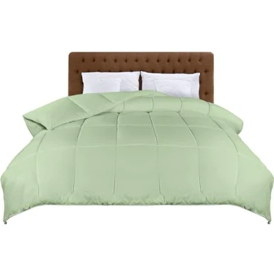 Afbeelding van Utopia Bedding Dekbed, lichtgewicht dons met hoeklabs (Saliegroen, 200 x cm)
