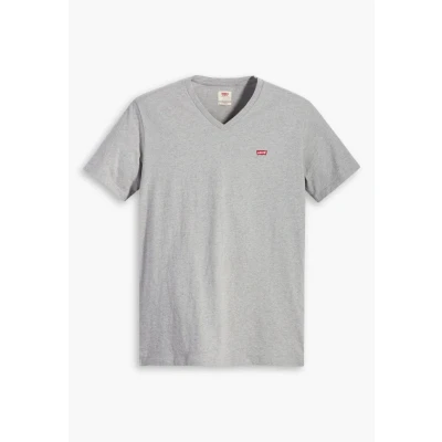 Afbeelding van Levi&#039;s Original Housemark T shirt met V hals Men&#039;s M Grijs / Mid Tone Grey Heather