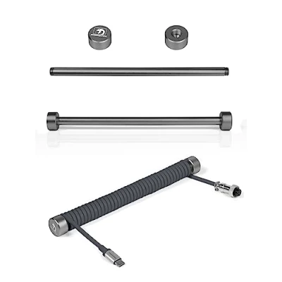 Afbeelding van MAMBASNAKE RC01 Custom Coiled Aviator Cable Fixed Rod Enrouleur de Câble Enroulé en Métal Aluminium Barre Poids D&#039;aviateur Poteau Gestion Clavier Noir